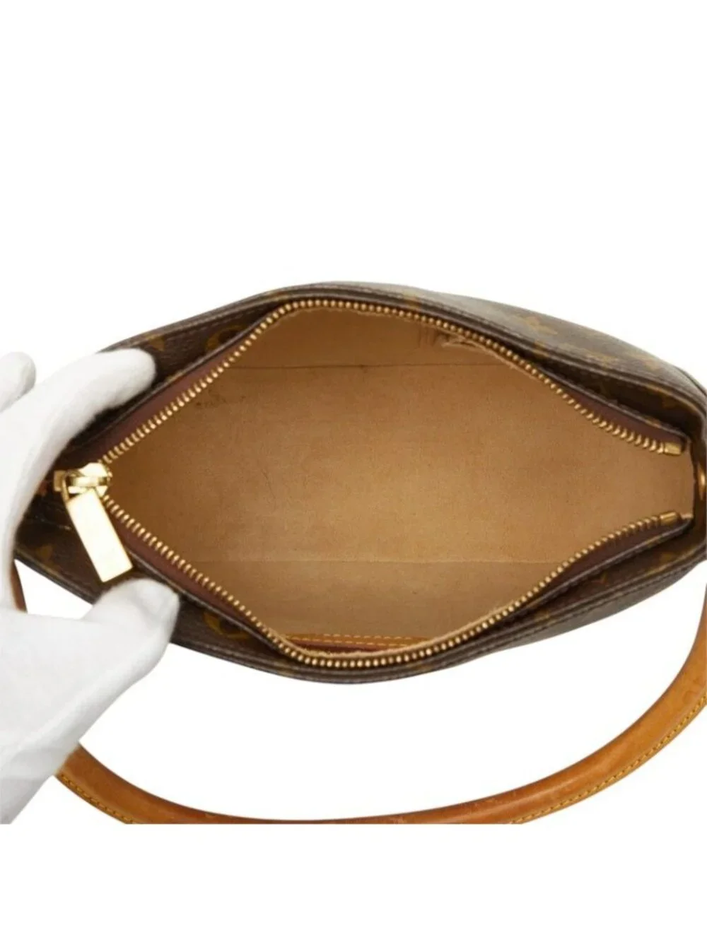 Louis Vuitton Monogram Looping MM Shoulder Bag Brown Leather